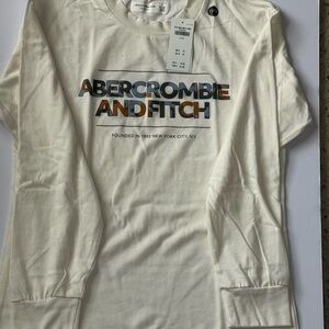 Abercrombie Kids Cream Long Sleeve Tee Boys (11/12)